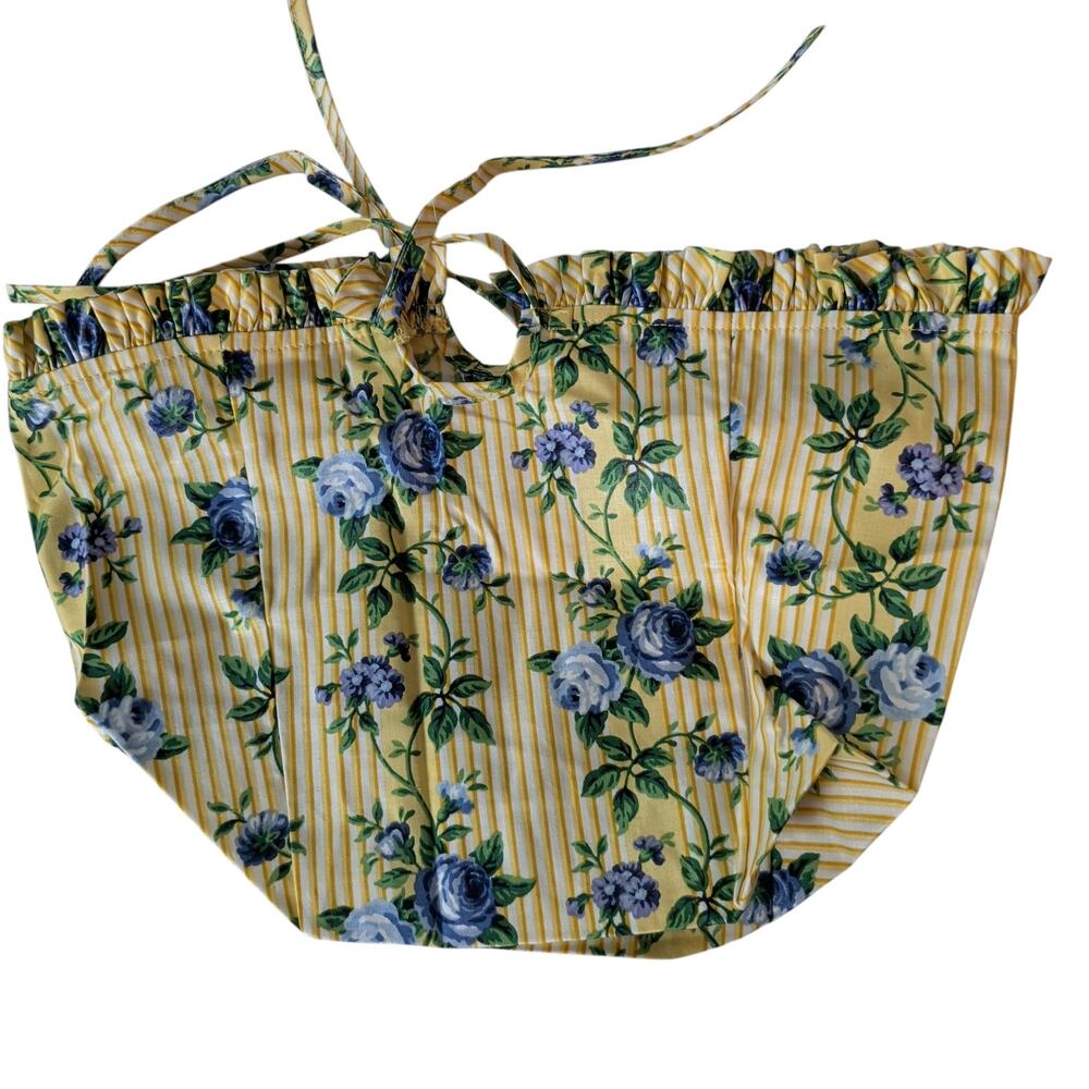 NIB Longaberger 9in Basket Liner Yellow Rose Trellis